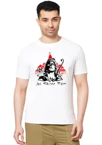 Wear Your Opinion Jay Shree Ram Mandir Theme Men's Premium Cotton Round Neck T-Shirt (Design: Jay Shree Ram,White,XX-Large)
