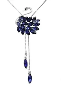 Nakabh Silver Blue Copper Pendant for Women