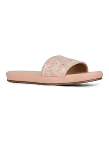 Inc.5 Womens Peach Casual Solid Open Toe Flat Slip-On Sandals