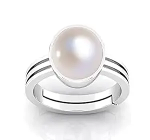 DAURAYA GEMS South Sea Pearl 13.12 Carat Natural Pearl Gemstone Original Certified Moti Adjustable Astrological panchhdhaatu/Ashtadhatu Ring for Men and Women
