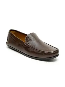 TEAKWOOD LEATHERS Teakwood Men Brown Solid Genuine_ Leather Formal Loafers_Size 40