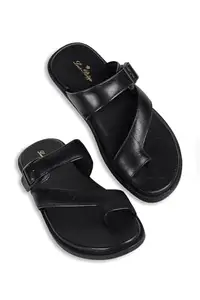 Louis Philippe Men's Black Sandals