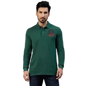 Royal Enfield Men's Regular Fit T-Shirt (TSA230006_Dark Green