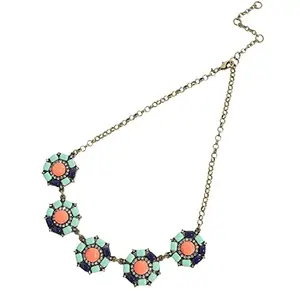 SOHI Women Gold Plated Necklace Lobster Clasp Closure, Alloy Material Artificial Stone, Multi Color, Modern, Chic, and Fashionable jewellery for girls (3594)