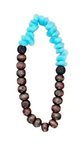 GD TRENDZ | Serenity & Strength Turquoise and Wooden Beaded Bracelet |Brings Serenity & Strength | Minimalistic look |