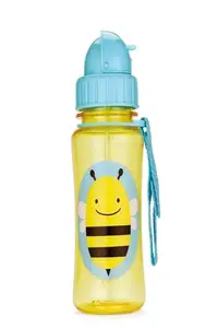 Skip Hop Zoo Straw Bottle - Bpa-Free Skip Hop Bottle with an Easy Grab Strap (13 Oz, Bee)