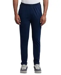 Jockey AM49 Men's Super Combed Cotton Rich Slim Fit Mid Rise Trackpants with Side Pockets and Zipper Media Pocket