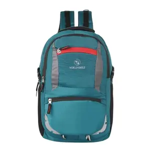 WORLD SMILE Extra Large Size 35L Waterproof Rucksack Bags for Men/Trekking Bags for Men, Polyester Navy | With Laptop Compartment & Rain cover | Travel Backpack for Men & Women BL-01