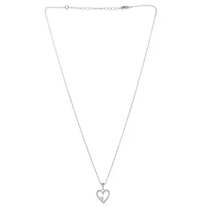 VOYLLA 925 Sterling Silver Valentine's Day Collection Heart and Clover Pendant