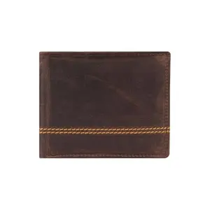 The Wallet Store Legacy Stripe Genuine Leather RFID Protected Wallet for Men | Bi-Fold Wallet | 7 Card Slots | Coin Pocket | Hidden Pockets