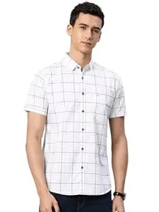 Majestic Man Slim Fit Pure Cotton Half Sleeve Checked Casual Shirt
