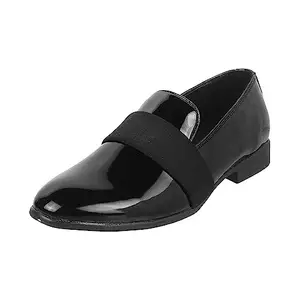Metro Men Black Leather Shoes UK/8 EU/42 (19-240)