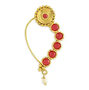 ACCESSHER Gold Plated Traditional Ethnic Banu Nath for Women