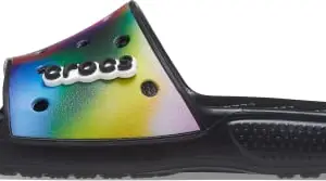 crocs unisex-adult CLASSIC SLIDE BLACK/MULTI Slide Sandal - 1 UK Men/ 2 UK Women (M2W4) (207557-0C4)