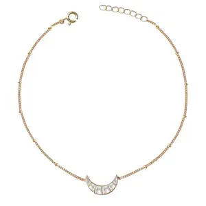 Unniyarcha Single Moon Silver 92.5 Anklet for Women