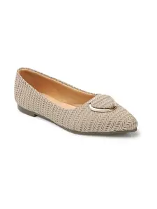 ICONICS Women's Slip On Ballerinas Colour-Cream, Size-UK 6