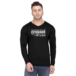 Men's Round Neck T-Shirt | Comfortable & Stylish Men's T-Shirt Idea for Gym, Sports, Casual Outings, or Lounge Wear - Large$6142 Black