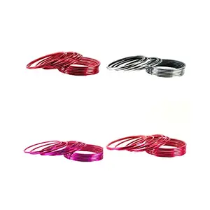 MAYA FASHION Multi Plain Brass Bangle Combo Bangle Set for Women | Traditional & Party & Wedding Wear Bangles | Stylish & Lightweight Bangles for Women & Girls for (Sku-ban17651)