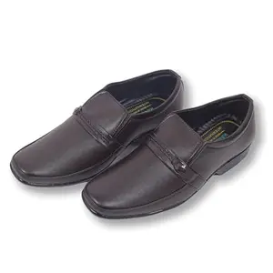 Shoes Kingdom Mens Formal Shoes for Men | Synthetic Leather Oxford Office Shoes Men Ideal for Business, Casual, Parties Wear | Slip-On Trendy Lightweight Shoes for Men - (UK - 06_Coffee)