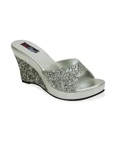 Get Glamr Women Emblished Ethnic Silver Sandals