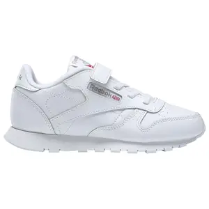 Reebok Classics Kids Unisex Leather,Synthetic Textile Rubber CL LTHR 1V Casual Running Shoes White/Carbon/VECBLU UK-2.5