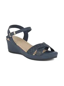 Bata Comfit Women Heel Sandals - Navy (5 UK)