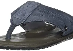 Woodland Men's Navy Leather Slipper-7 UK (41 EU) Navy (OGP 3516119)