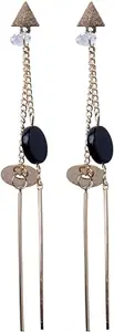 Stylish GBlack Long Line Bar Beautiful Tassel Earrings Jewelry for Women Sterling SDrops & Danglers RS_0_Vag-Earing-109