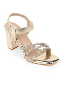 Elle Women Sandal,Gold,UK-7