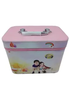 Makeup Box Set | Multi Functional Waterproof | Portable Makeup Box Cosmetics Bag (Pink)