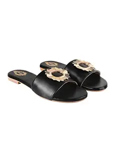 Shoetopia Stylish Black Flats for Women & Girls /UK4