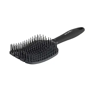 Ikonic Flexi Paddle Brush - Black- Works on all Hair Type, Ideal for detangling, Lightweight and flexible, Hair brush for Men And Women (Black)