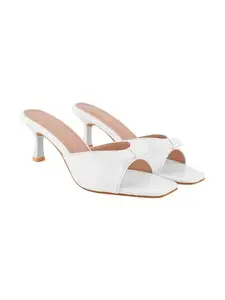 Shoetopia Women's Heel-1215 Heeled Sandal-3 Kids UK (Heel-1215-White)-EU36