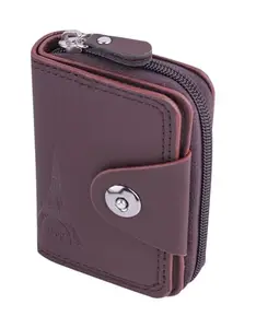 Kesariya Fashion Leather Business Visiting Credit Card Holder Security Travel Wallet for 10 Card and 2 Money Pocket Slots for Men and Women(Brown)