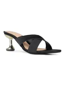 Inc.5 Womens Black Party Wear Solid Square Heels