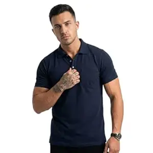 Basic Things Polo T Shirt for Man with Pocket, Polo T Shirts for Men, Summer Shirt with Collar, Half Sleeve, Cotton Blend, Light Weight, Comfotable Fit (Pack of 1) M to 3XL