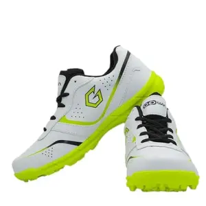 Gowin Academy White/Green Cricket Shoes Size-3 with TR-777-R Cricket Leather Ball Alum Tanned Red
