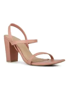 Inc.5 Womens Peach Striped Square Heels