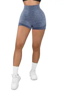 SHOPPY VILLA WITH SV LOGO Shoppy Villa Women's Yoga Shorts Spandex|Shapewear Shorts for Women |High Waisted Booty Scrunch Shorts| Workout Shorts for Women|High Waisted Yoga Shorts | High Waisted Spandex Shorts(Blue)