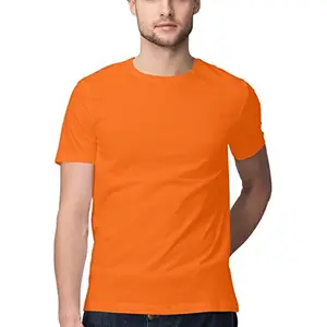 Generic Klause Round Neck T Shirt Half Sleeve (Medium, Orange)