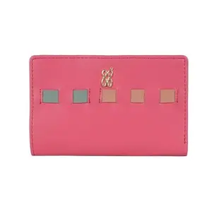 Baggit Women Pink Wallet Medium Size | Ladies Stylish Purse Bag | Credit Card Money Holder