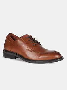 KENNETH COLE Leather High Cognac Laceup Formal Shoes