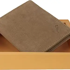 WILD EDGE Genuine Leather Tan Foldover Wallet for Men - Stylish Wallet with Flap Closure, Versatile Material
