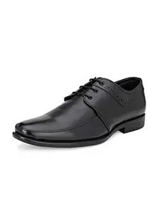 Eego Italy Light Weight Genuine Leather Lace Up Formal Shoes - CHAIN-6-BLACK-10