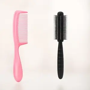 Hair Brush Set with Roller Brush and Handle Comb(multicolor) Plastic, Antistatic