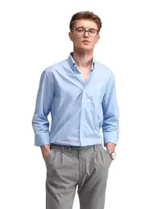 Arrow Men Slim fit Cotton Solid Long Sleeves Cutaway Collar Shirt