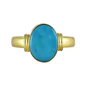 Kabeer Sales 7.25 Ratti Natural Firozi Stone Panchdhatu Adjustable Ring For Men And Women