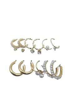 Badudi Enterprises Women's Latest Drop & Stud Nine Combo Earrings Card | Stylish Traditonal Earring Jewelry Set