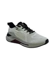ABROS RIZZ Sports Shoes Made of Mesh & EVA Comfortable Shoes for Mens (L.Grey/Black 9)