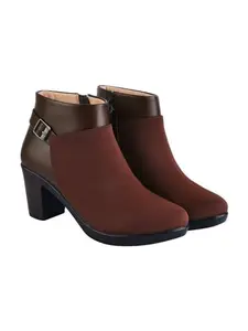 Shoetopia Smart Casual Brown Boots For Women
